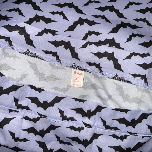 Romwe Purple A-Line Skirt with Bat Print - Picture 5 of 5